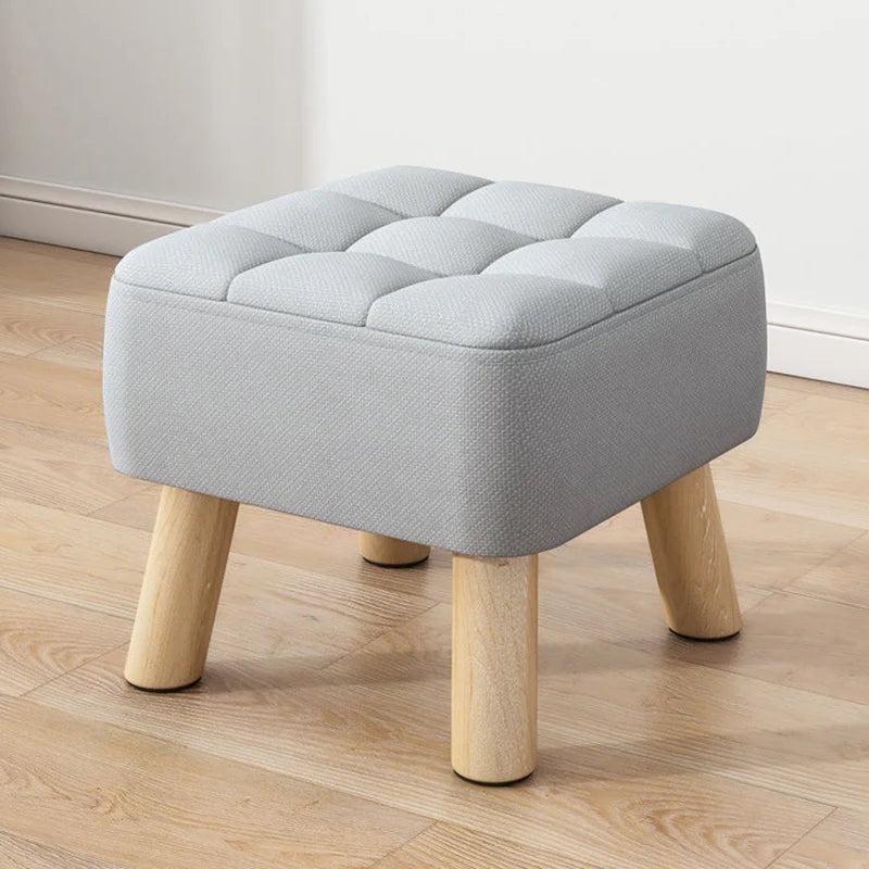Quadratischer Baumwoll-Leinen Hocker